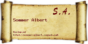 Sommer Albert névjegykártya